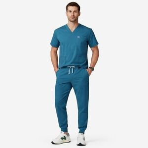 FIGS Men's Scrub Set XL Top L Jogger Pants Teal